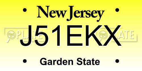 J51EKX New Jersey License Plate