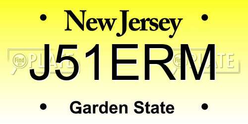 J51ERM New Jersey License Plate