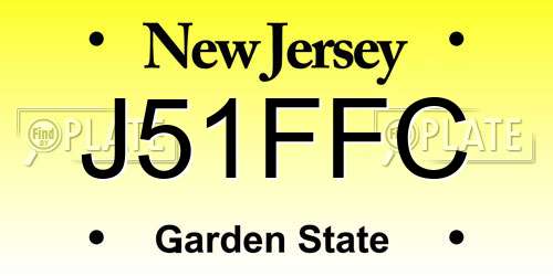 J51FFC New Jersey License Plate