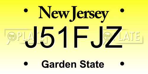 J51FJZ New Jersey License Plate