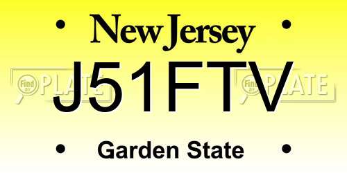 J51FTV New Jersey License Plate