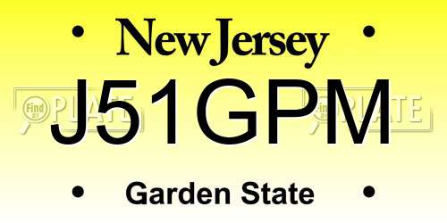 J51GPM New Jersey License Plate