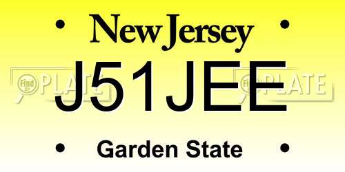J51JEE New Jersey License Plate