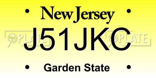 J51JKC New Jersey License Plate
