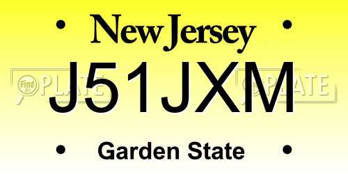 J51JXM New Jersey License Plate