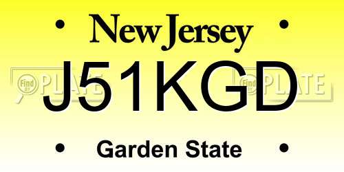 J51KGD New Jersey License Plate