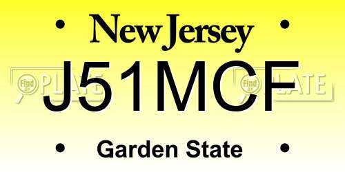 J51MCF New Jersey License Plate