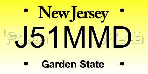 J51MMD New Jersey License Plate