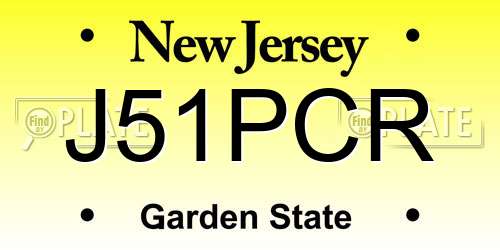 J51PCR New Jersey License Plate