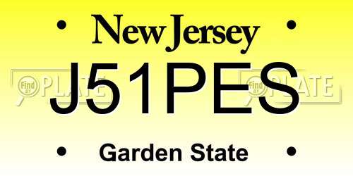 J51PES New Jersey License Plate
