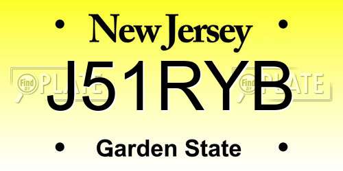 J51RYB New Jersey License Plate