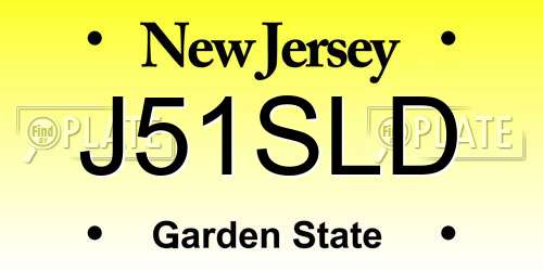J51SLD New Jersey License Plate