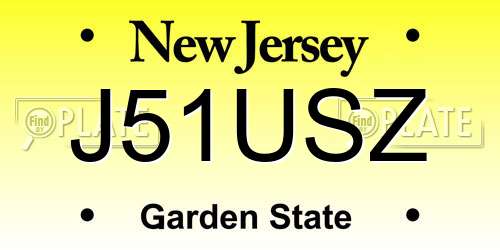 J51USZ New Jersey License Plate