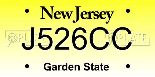 J526CC New Jersey License Plate