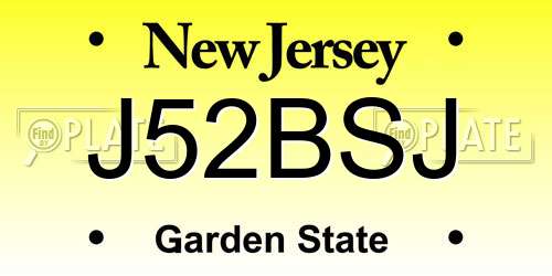 J52BSJ New Jersey License Plate