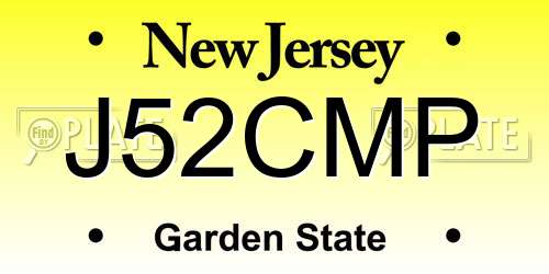 J52CMP New Jersey License Plate