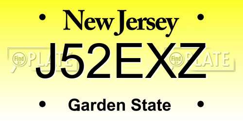 J52EXZ New Jersey License Plate