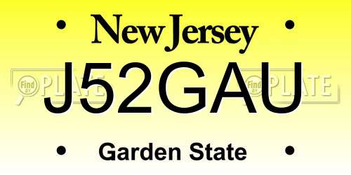 J52GAU New Jersey License Plate