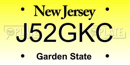 J52GKC New Jersey License Plate