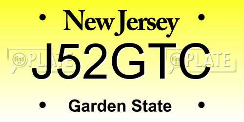 J52GTC New Jersey License Plate
