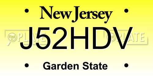 J52HDV New Jersey License Plate