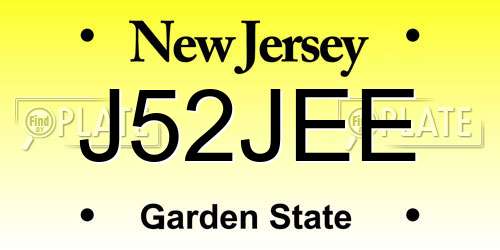J52JEE New Jersey License Plate