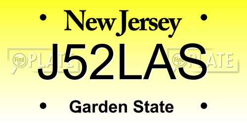 J52LAS New Jersey License Plate