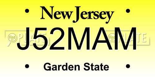 J52MAM New Jersey License Plate