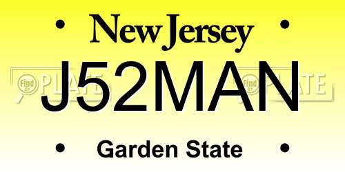 J52MAN New Jersey License Plate