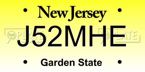 J52MHE New Jersey License Plate