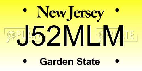 J52MLM New Jersey License Plate