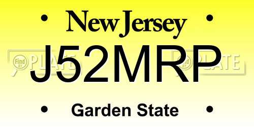 J52MRP New Jersey License Plate