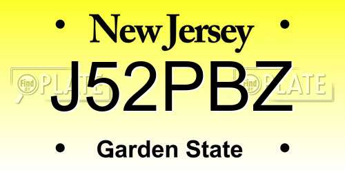 J52PBZ New Jersey License Plate