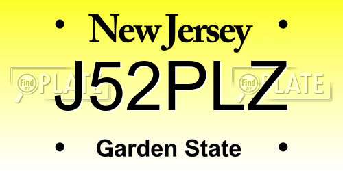 J52PLZ New Jersey License Plate