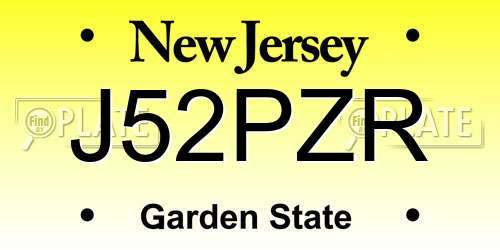 J52PZR New Jersey License Plate