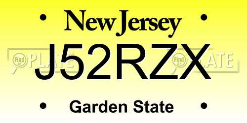 J52RZX New Jersey License Plate