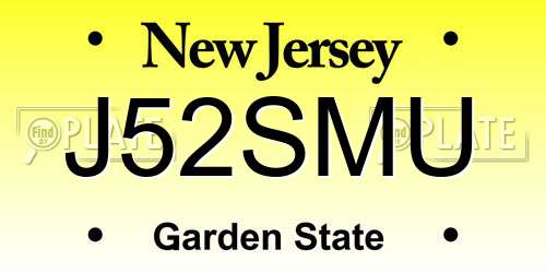 J52SMU New Jersey License Plate