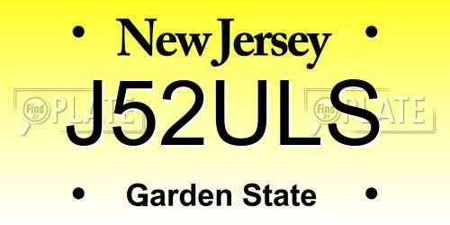 J52ULS New Jersey License Plate