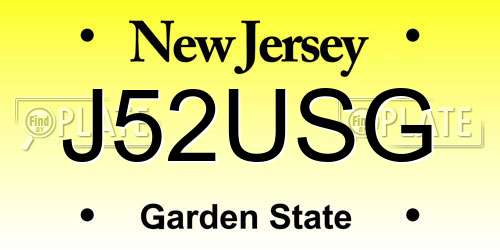 J52USG New Jersey License Plate
