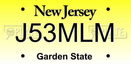 J53MLM New Jersey License Plate
