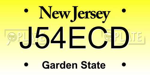 J54ECD New Jersey License Plate