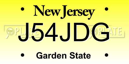 J54JDG New Jersey License Plate