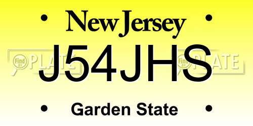 J54JHS New Jersey License Plate