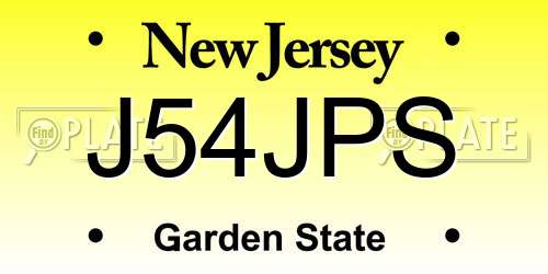 J54JPS New Jersey License Plate