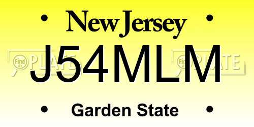 J54MLM New Jersey License Plate