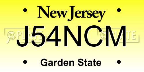 J54NCM New Jersey License Plate