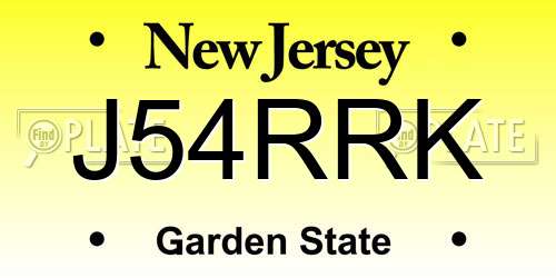 J54RRK New Jersey License Plate