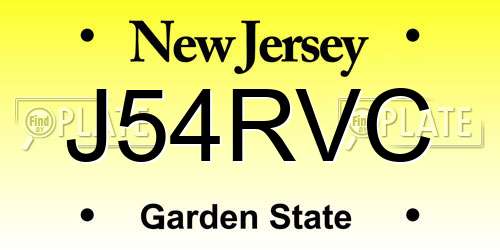 J54RVC New Jersey License Plate