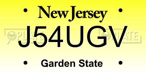 J54UGV New Jersey License Plate