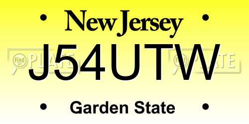 J54UTW New Jersey License Plate